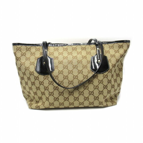 Gucci Black GG Canvas Tote Bag Beige - Picture 3 of 6